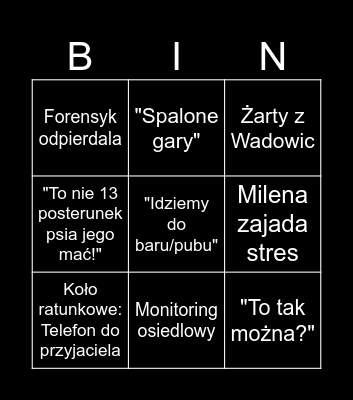 Glina Bingo Card