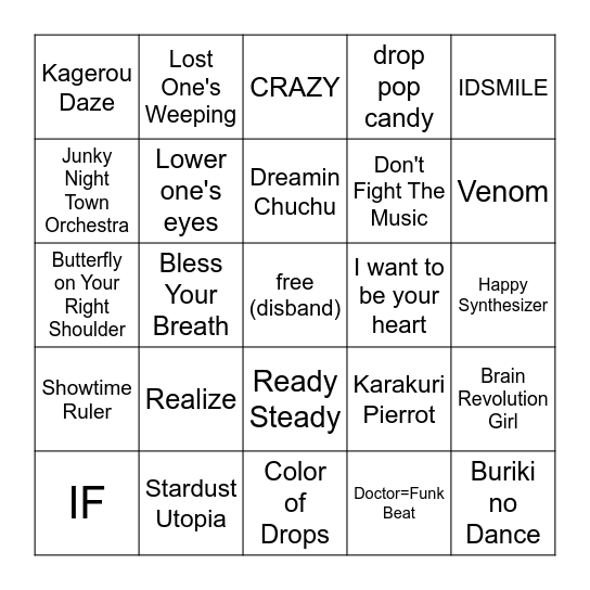 picture perfect bingo Card
