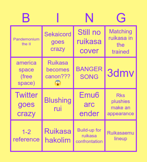 Rui5 BINGOOOO im insane Bingo Card