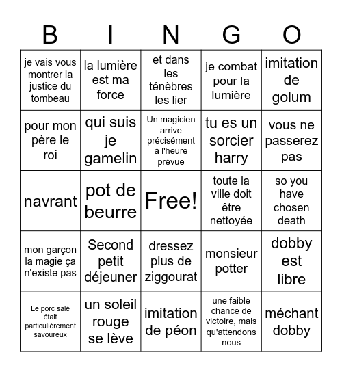 jdr Bingo Card