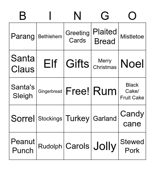 Christmas Bingo Card