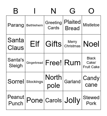 Christmas Bingo Card