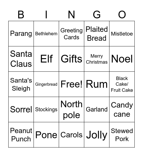 Christmas Bingo Card