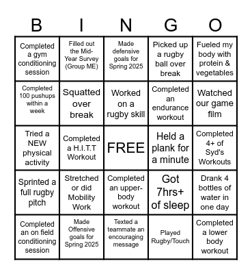 Orca's Winter 2024 Bingo Card Bingo Card
