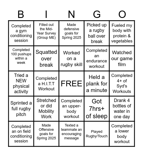 Orca's Winter 2024 Bingo Card Bingo Card