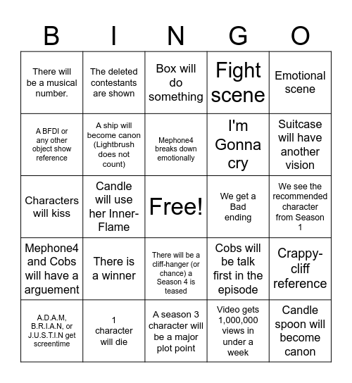 II 18 Bingo card Bingo Card