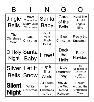 CHRISTMAS BINGO Card
