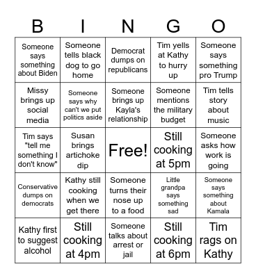 Thanksgiving Bingo Card