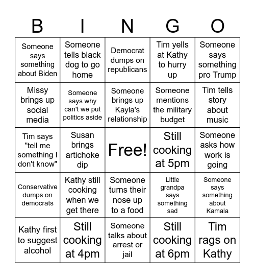 Thanksgiving Bingo Card