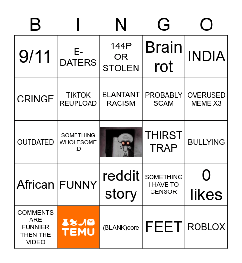 INSTAGRAM REELS Bingo Card