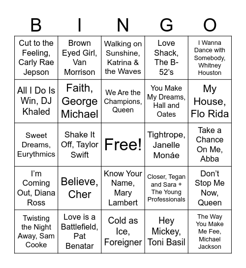 QHNS Rainbow League Bingo Card
