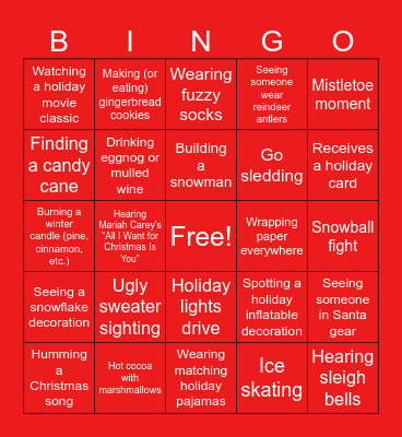 Winter Bingo 2024 Bingo Card