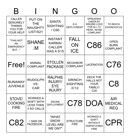 HOLIDAY BINGO Card