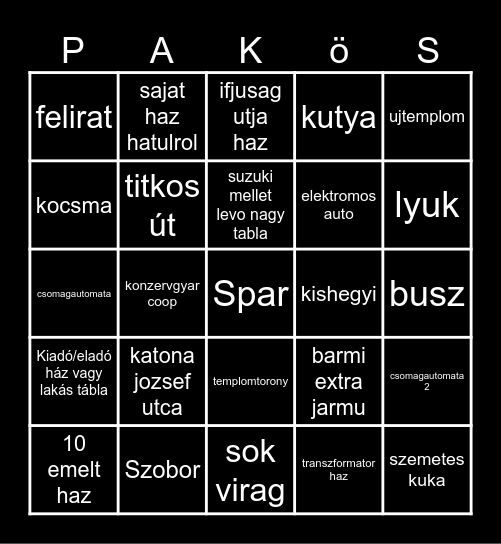 BINGOU Bingo Card