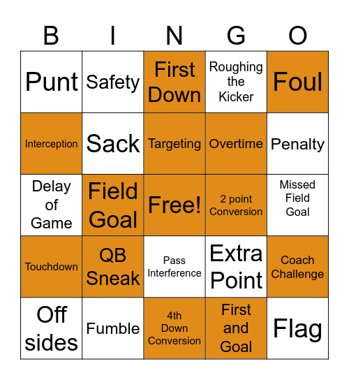 Longhorn Bingo Card