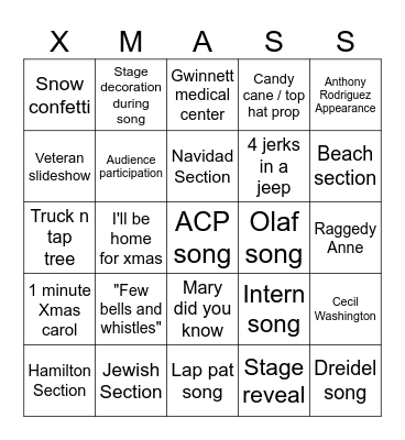 Christmas Canteen Bingo Card