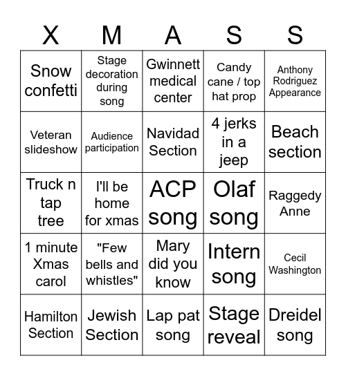 Christmas Canteen Bingo Card