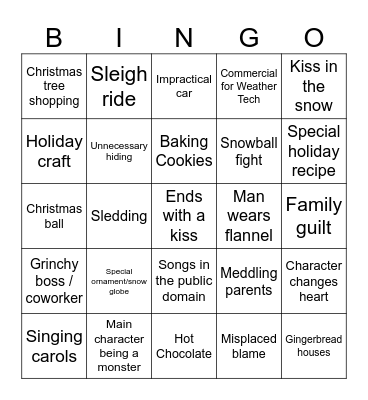 Hallmark Holiday Bingo 2024 Bingo Card