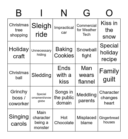 Hallmark Holiday Bingo 2024 Bingo Card