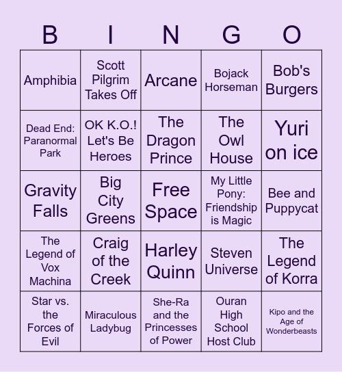 QUEER CARTOONS Bingo Card