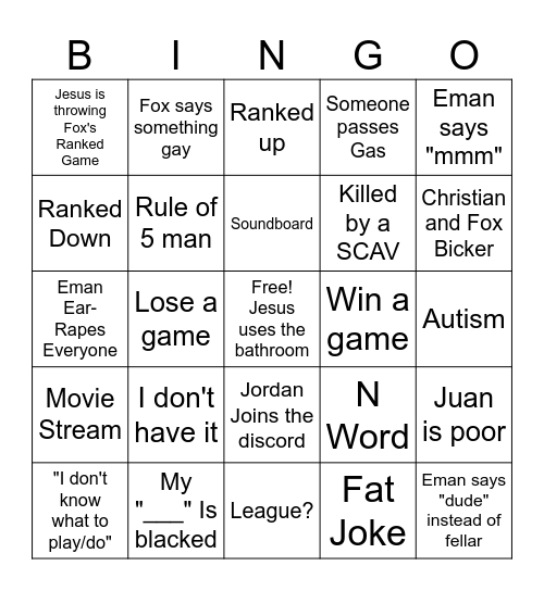 Discord Bingo Card