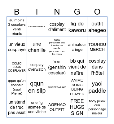 ANIME CON BINGO Card