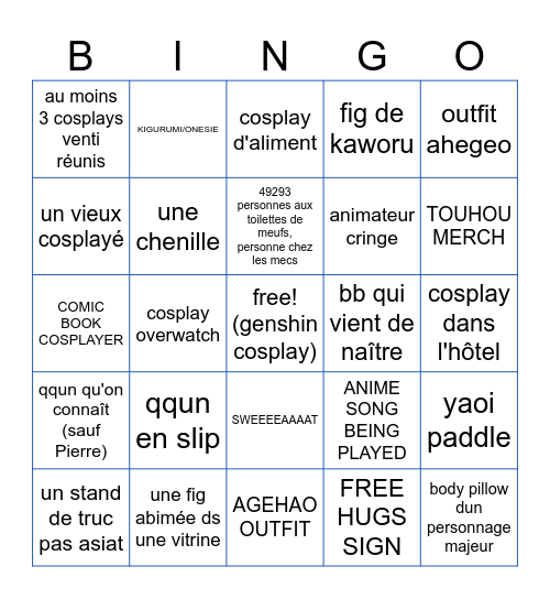 ANIME CON BINGO Card