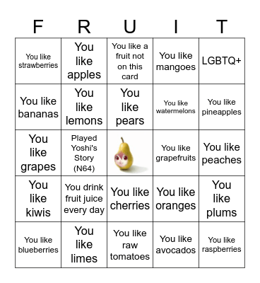 FRUIT BINGO Card