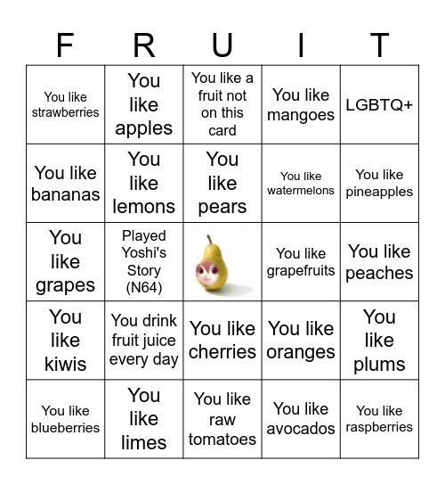 FRUIT BINGO Card