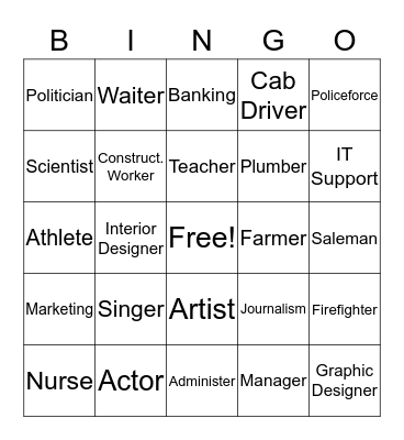 Career Bingo Card