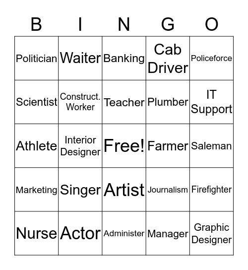 Career Bingo Card