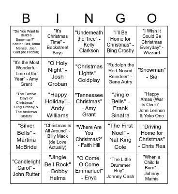 Bingo de Noël du CFPV Bingo Card