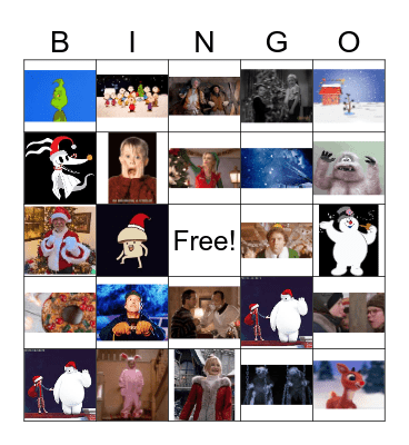 Christmas Movie Bingo Card