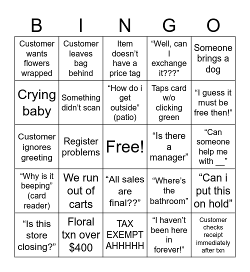 The Pottery Bingo Card