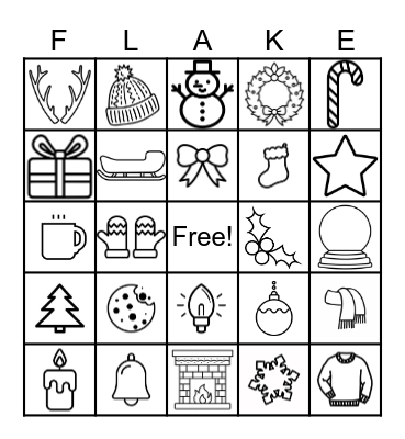 Winter Party Bingo!!!! FIXED Bingo Card