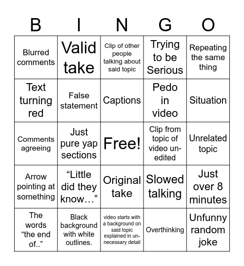 SunnyV2 Bingo Card