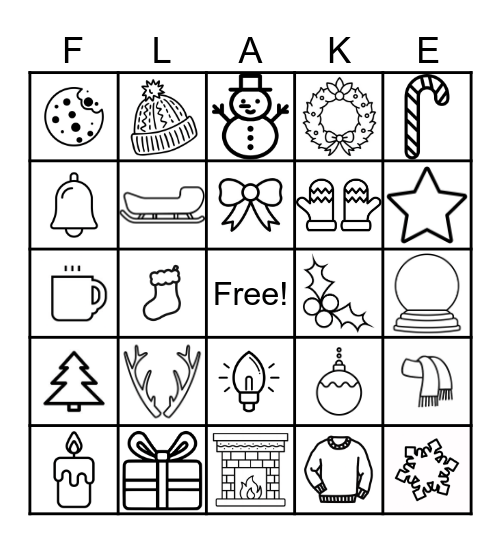 Winter Party Bingo!! FIXED 2 Bingo Card