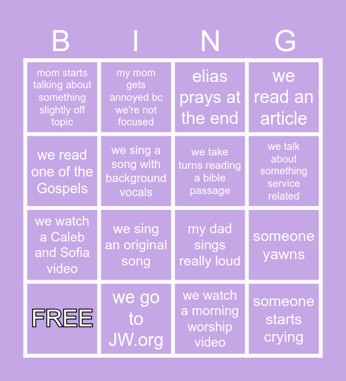 BING! Bingo Card