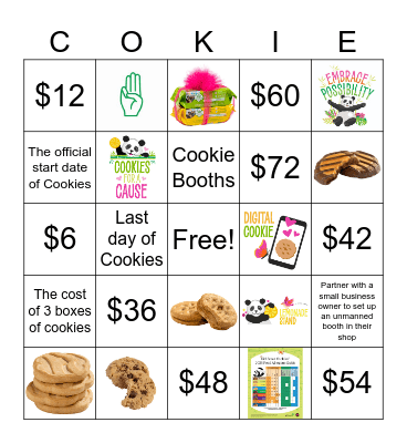 Cookie Bingo Card