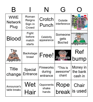 WWE Survivor Series Bingo Card