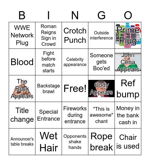 WWE Survivor Series Bingo Card