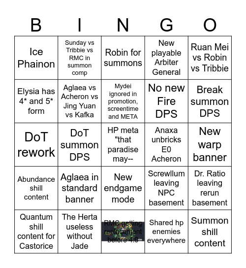 AMPHOREUS/3.x Bingo Card