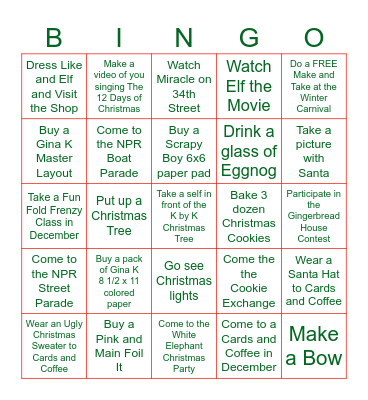 Krafts by Kathleen Christmas Bingo Card