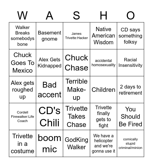 Walking the Texas Ranger Bingo Card