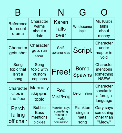 AI Sponge Rehydrated Bingo Card