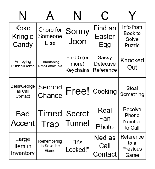 Just Pee on It Bingo Card