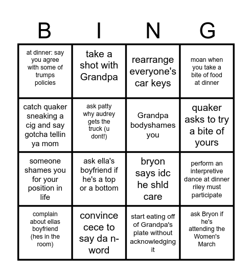 Winget Thanksgiving card2 Bingo Card