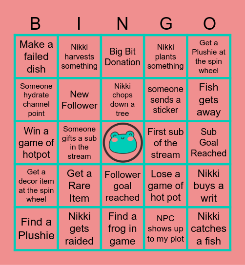 Nikki’s Bingo Bash Bingo Card