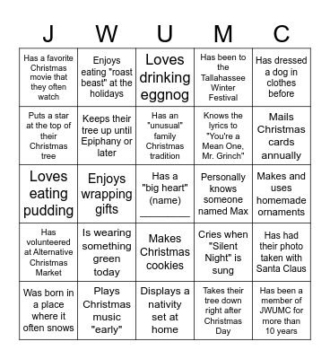 Grinch Bingo Card