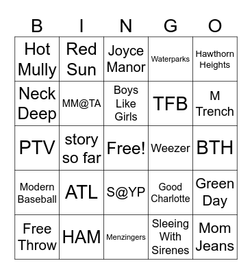 All Your Friends Bingo Card